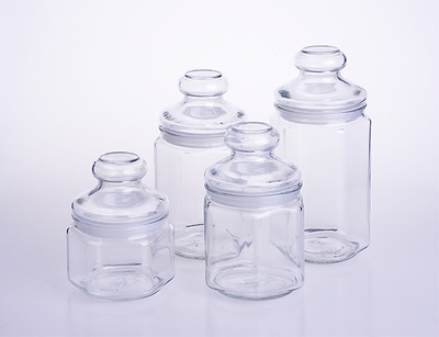 Hexagon Large Glass Storage Jar Container