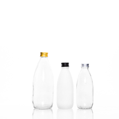 250ml 500ml Clear Frosted Glass Milk Tea Juice Drink Bottle with Aluminum Lid
