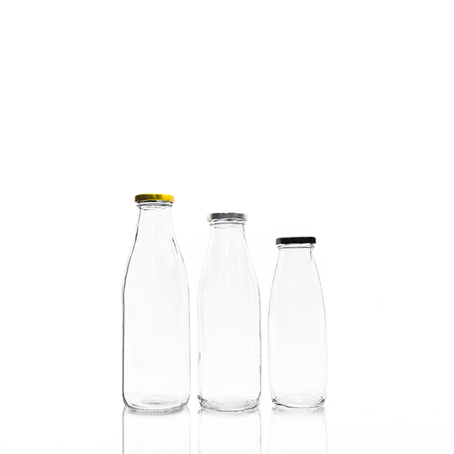 4oz 8oz 16oz Round Clear Glass Bottle for Water Juice Milk Coffee