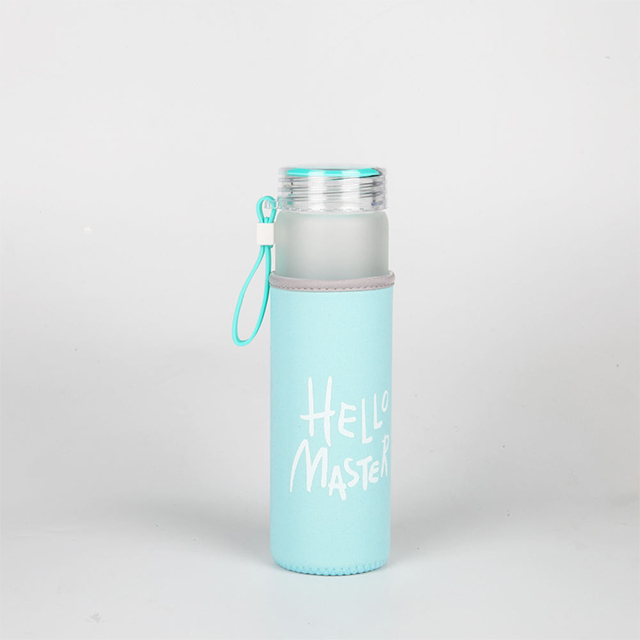 400ml Colorful Glass Water Bottle for Drinking