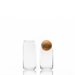 500ml 700ml 1000ml Clear Glass Storage Jar with Spherical Cork Lid