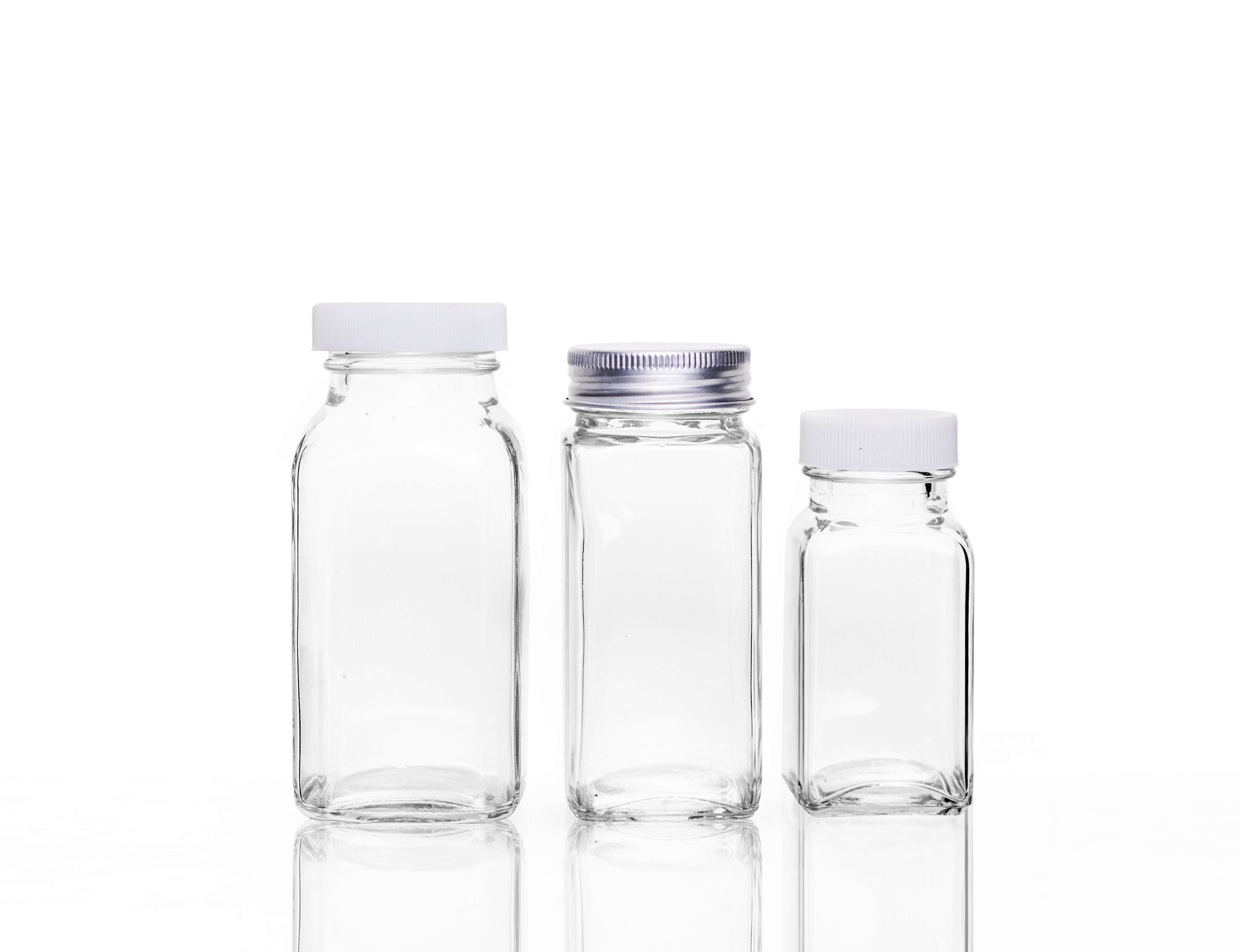 16oz Square Glass Milk Bottle with Plastic Cap