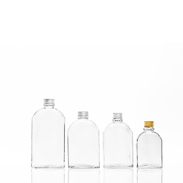 300ml Transparent Glass Soft Fruit Drinks Bottle with Screw Lid